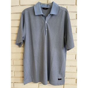 Callaway Performance Polo‎ Men's size Large Blue & Black Striped Shirt